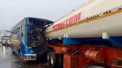 Eldoret Express bus involved in an accident in Muguga, Kiambu County on Saturday, April 06 2024