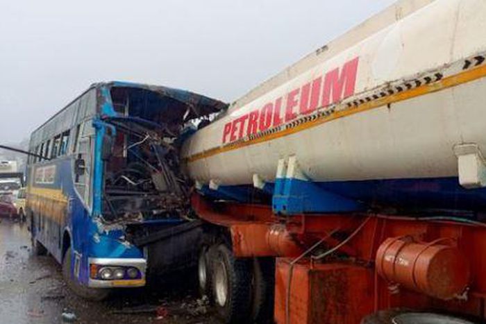 Eldoret Express bus involved in an accident in Muguga, Kiambu County on Saturday, April 06 2024