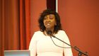 Uasin Gishu Woman Rep Gladys Shollei speaking during a Governor's Summit in Naivasha on Februry 10, 2023