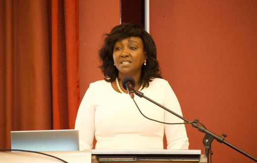 Uasin Gishu Woman Rep Gladys Shollei speaking during a Governor's Summit in Naivasha on Februry 10, 2023