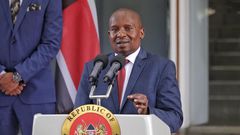 Interior CS Kithure Kindiki speaking at Harambee House Annex in Nairobi