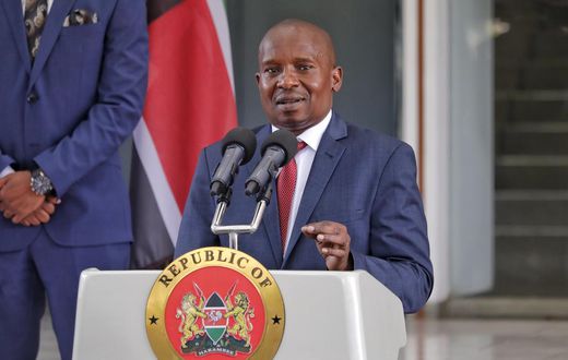 Interior CS Kithure Kindiki speaking at Harambee House Annex in Nairobi