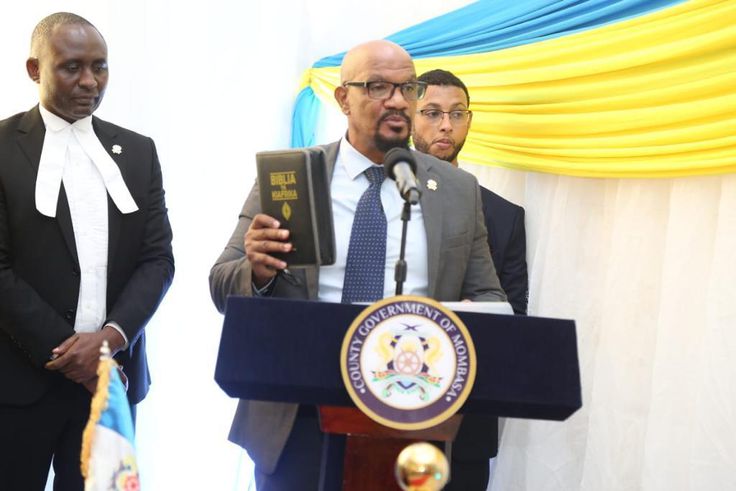 Ken Ambani takes oath of office as County Executive Committee Member in charge of Public Service Administration Youth Gender Sports and Social Services.