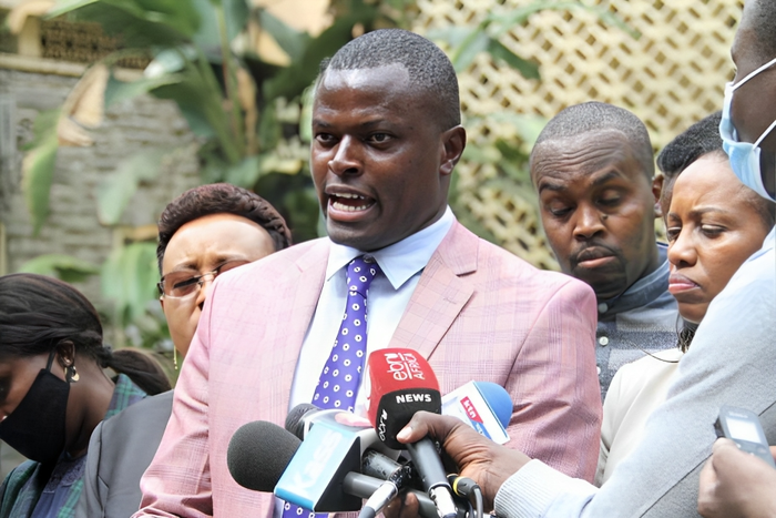 Kiharu MP Ndindi Nyoro during a past media address in Parliament