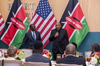 President William Ruto with Steve Harvey in the U.S. on May 21, 2024