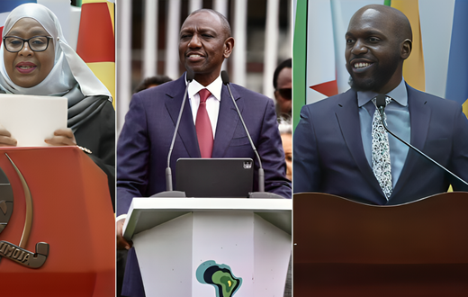 President Samilia Suluhu, President William Ruto & CNN journalist Larry Madowo