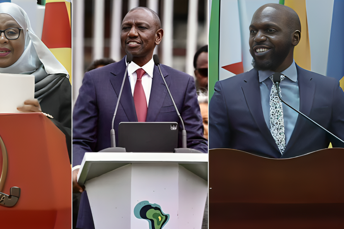 President Samilia Suluhu, President William Ruto & CNN journalist Larry Madowo