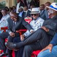 President William Ruto, Sports CS Ababu Namwamba and Azimio la Umoja Coalition leader Raila Odinga at Kasarani stadium for Kipkeino Classic on May 13, 2023