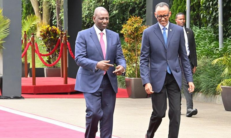 President William Ruto and his Rwandan counterpart Paul Kagame
