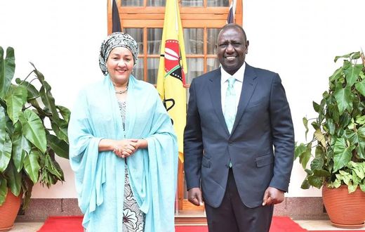 President William Ruto meets with UN Deputy Sec Gen Amina Mohammed at State House in October 2022