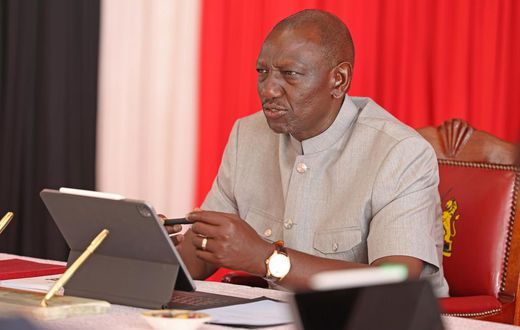President William Ruto chairs Cabinet meeting at Kisumu State Lodge on October 9, 2023