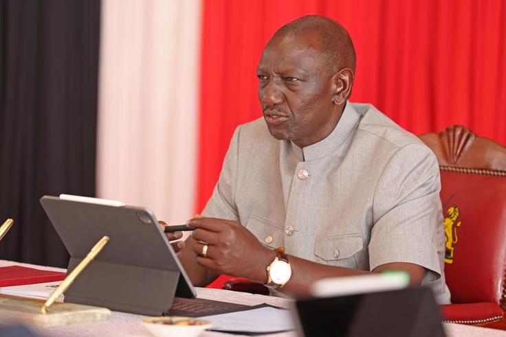 President William Ruto chairs Cabinet meeting at Kisumu State Lodge on October 9, 2023