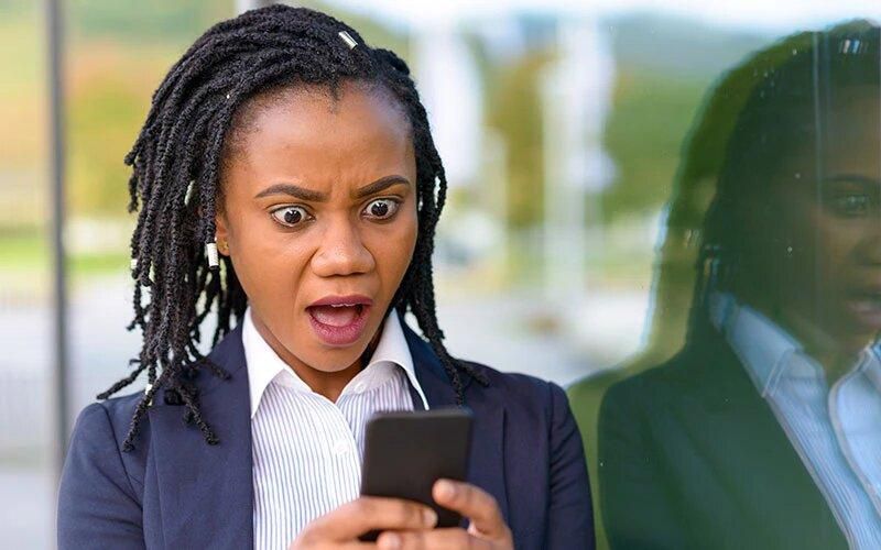 File image showing a surprised woman