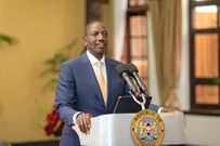 President William Ruto speaking at State House, Nairobi after appointing Former Auditor-General Edward Ouko to head the newly inaugurated Pending Bills Verification Committee