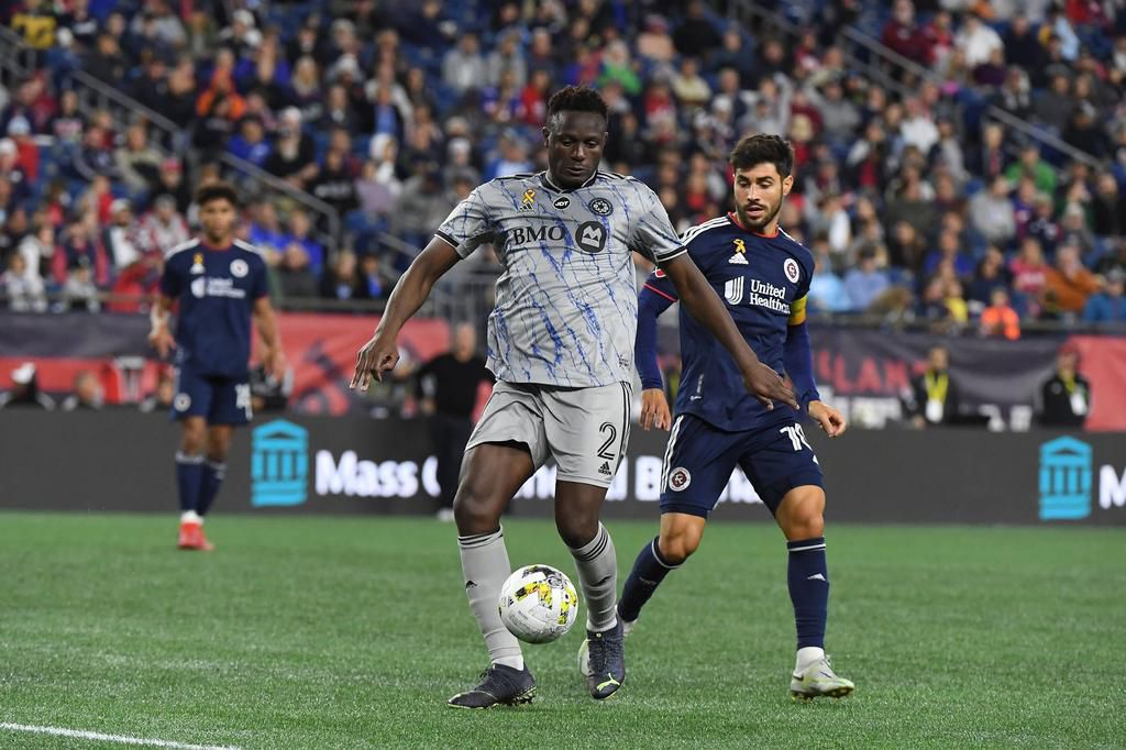 CF Montreal midfielder Victor Wanyama (2) controls the ball during the second half against the New England Revolution at Gillette Stadium on September 17, 2022.