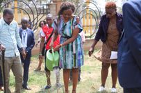 Charlene Ruto planting a tree during the Deaf Awareness Week at the Kenya School of Sign Language