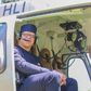 Government Spokesman Isaac Mwaura in a chopper