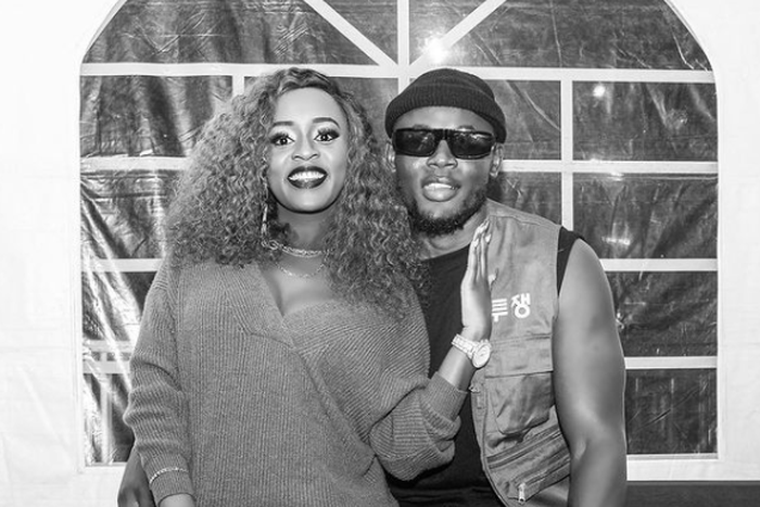 Singer Nadia Mukami with her boyfriend and fellow artiste, Arrowbwoy after they performed together in Eldoret over Christmas