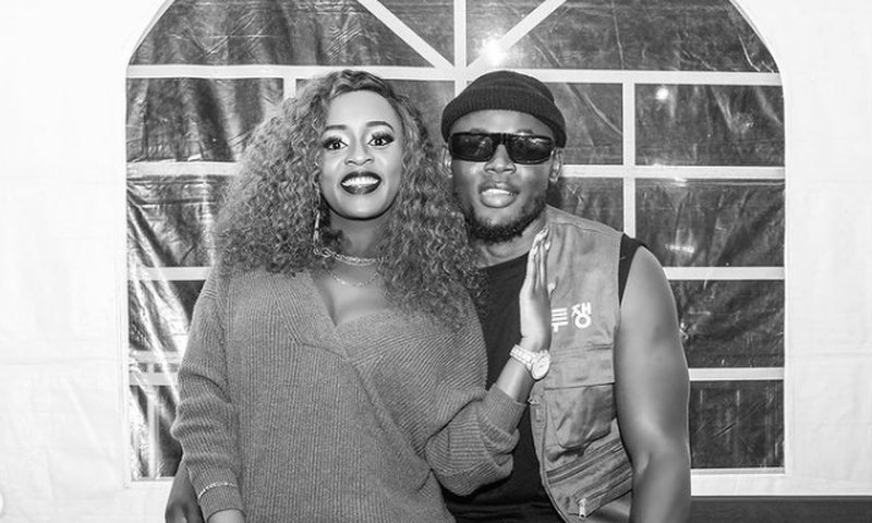 Singer Nadia Mukami with her boyfriend and fellow artiste, Arrowbwoy after they performed together in Eldoret over Christmas