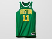 Inspired by the warm-up jackets worn by the franchise's dominant squads of the 1980s, the Boston Celtics Earned Edition uniforms feature the team's classic green base with gold accents and a white trim.