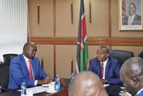 Interior CS Kithure Kindiki meeting immigration officials at Nyayo House on September 8, 2023
