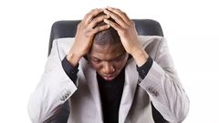 An African man in distress