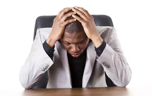 An African man in distress