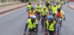 First Lady Rachel Ruto and her cycling squad headed to the UN Habitat for the 2nd United Nations UN-Habitat Assembly