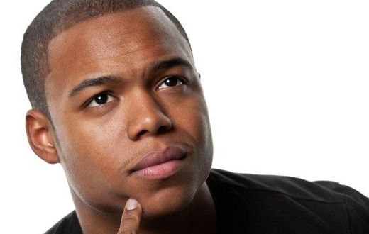 Black man thinking