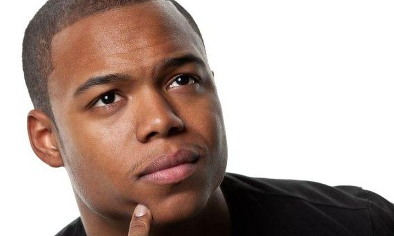 Black man thinking