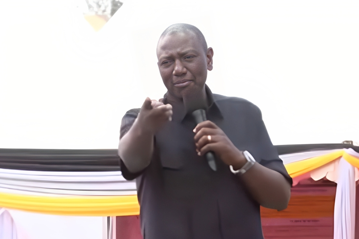 File image of President William Ruto addressing a rally
