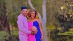 Eric Omondi and his fiancée Lynne Njihia during their gender reveal party