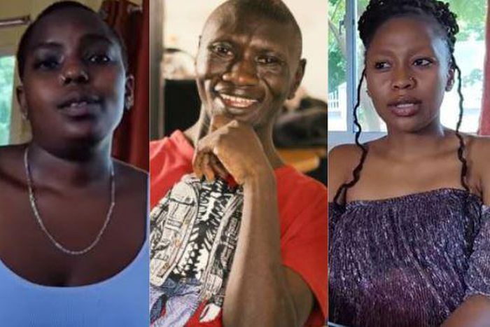 A collage imnage of Stivo Simple Boy with his talent manager Loise and finance manager Gift Nasimiyu