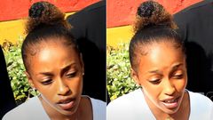 Eric Omondi's fiancée, Lynne Njihia talking to local media houses on June 21, 2024