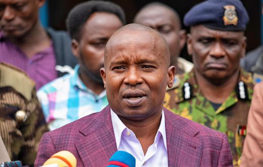 Interior CS Kithure Kindiki speaking to the media on November 6, 2023