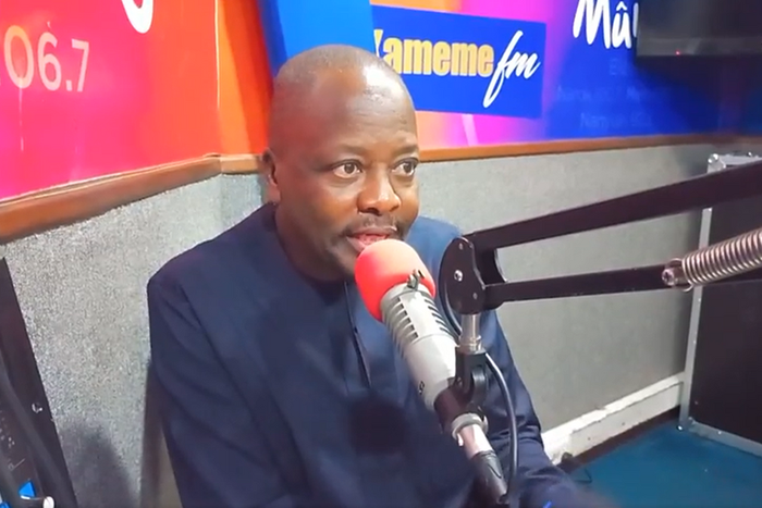 Former Health CS Mutahi Kagwe during an interview with Kameme FM presenters Gatonye Mbugua and Muthee Kingei on April 8, 2024