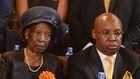 Jimi Wanjigi and his mother Mary Wambui Wanjigi during the funeral mass in honour of Maina Wanjigi on July 3, 2024