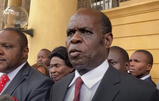 Bishop Gilbert Deya addressing the media on July 17, 2023