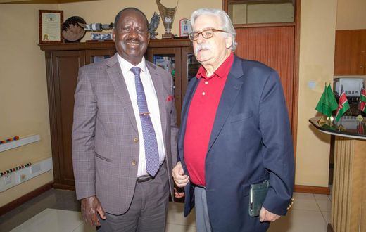 Azimio leader Raila Odinga hosted former Word Bank, Kenya Director Jim Adams who paid him a courtesy call in his Nairobi office on Monday, February 6, 2023.
