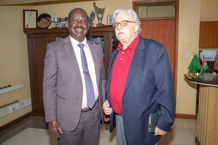 Azimio leader Raila Odinga hosted former Word Bank, Kenya Director Jim Adams who paid him a courtesy call in his Nairobi office on Monday, February 6, 2023.