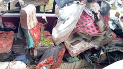 The scene of the Saturday morning accident that claimed three lives at Kambiti in Murang'a