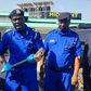 Police officers at Midnight Gardens, opposite the GSU Recce Squad camp in the Kimbo area within Ruiru, Kiambu County.