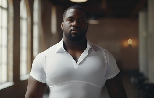 A man with man boobs