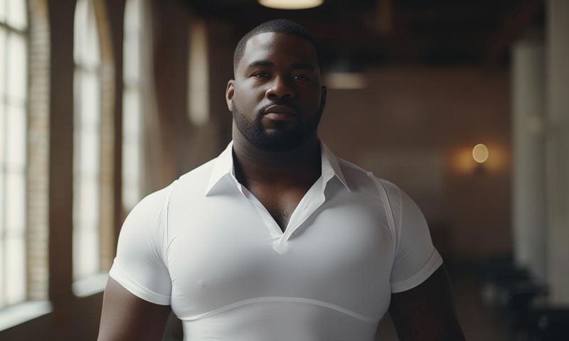 A man with man boobs