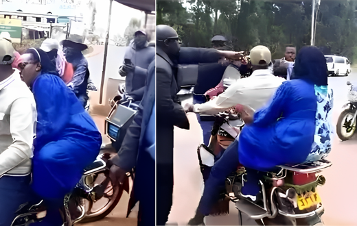 Azimio leader Martha Karua takes off using boda boda after police block her from accessing a hotel in Meru county