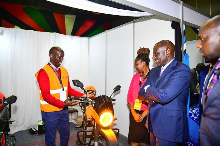 President William Ruto during the launch of a capacity building and empowerment programme for boda boda riders and one-year free medical cover dubbed Boda Boda Care at KICC, Nairobi on June 26, 2023
