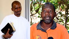 A collage image of New Life Prayer Centre and Church's pastor Ezekiel Odero (L) and Paul Mackenzie