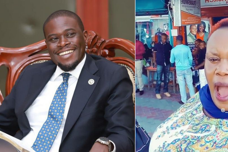 A collage of Governor Sakaja and Priscilla wa Imani