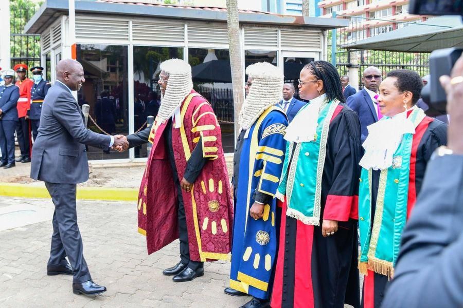 President William Ruto arrives at Parliament Buildings for his maiden address on September 29, 2022