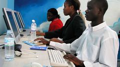 Young people in a computer lab